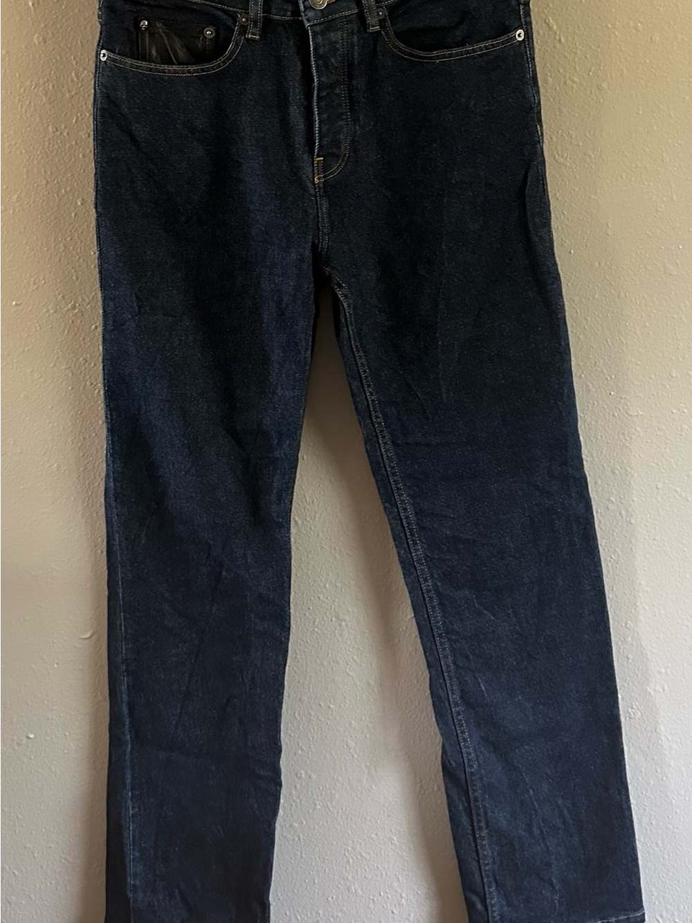 Excellent Condition The Kooples Leather-Trim Straight Jeans – Size 28
